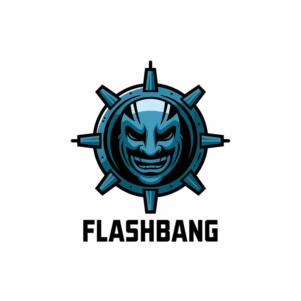 LOGO Design for FLASHBANG Sea Mine Oni Mask Techno Theme for Retail Industry