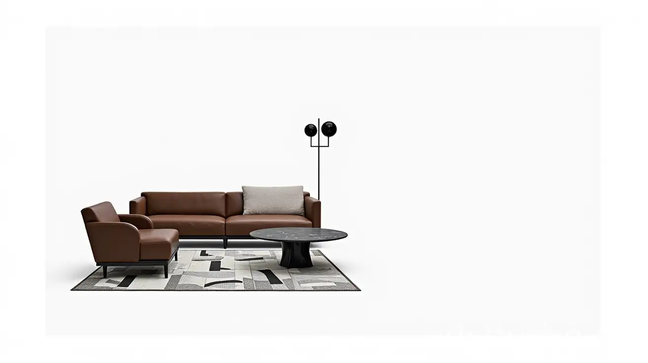 Sophisticated-Modern-Masculine-Living-Room-with-Leather-Sofa-and-Geometric-Rug