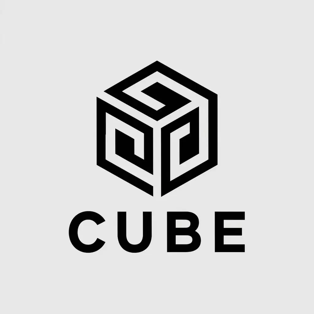 a vector logo design,with the text "CUBE", main symbol:cub,Moderate,be used in pvp dayz server industry,clear background