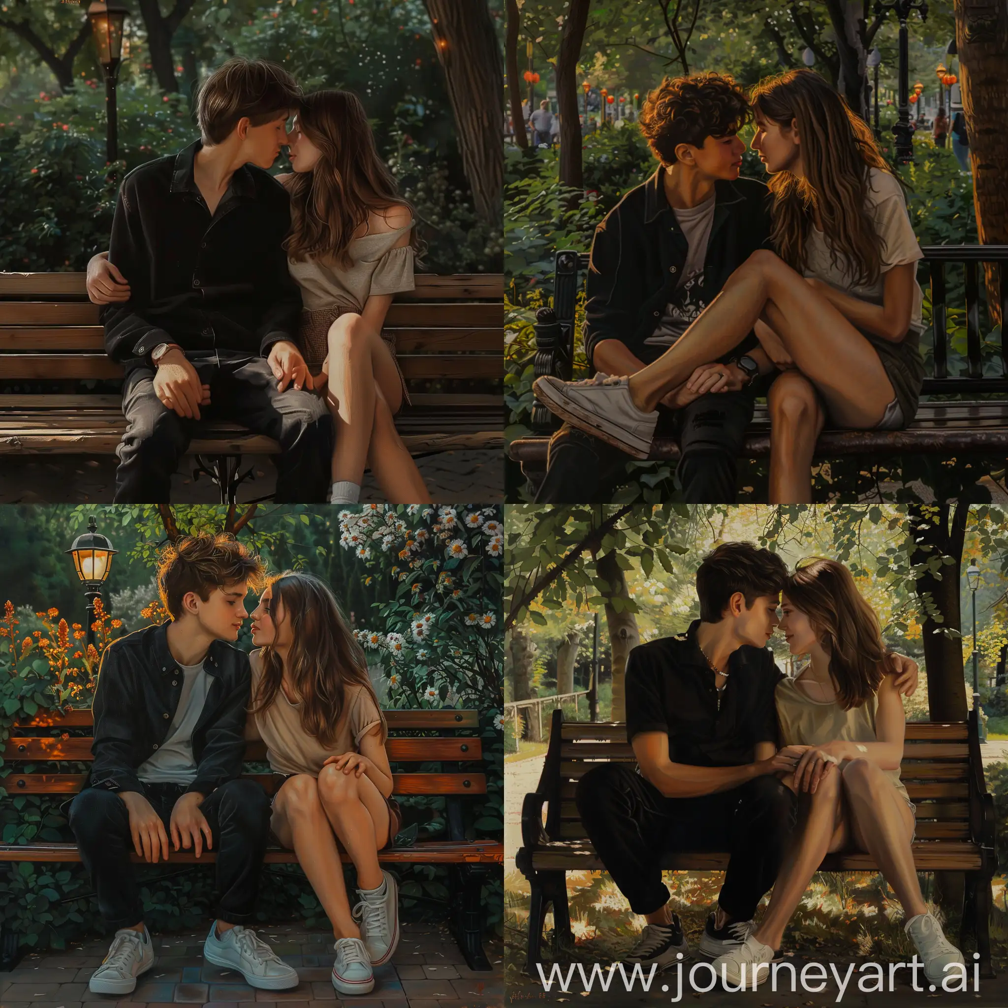 Romantic-Couple-Kissing-in-Summer-Park