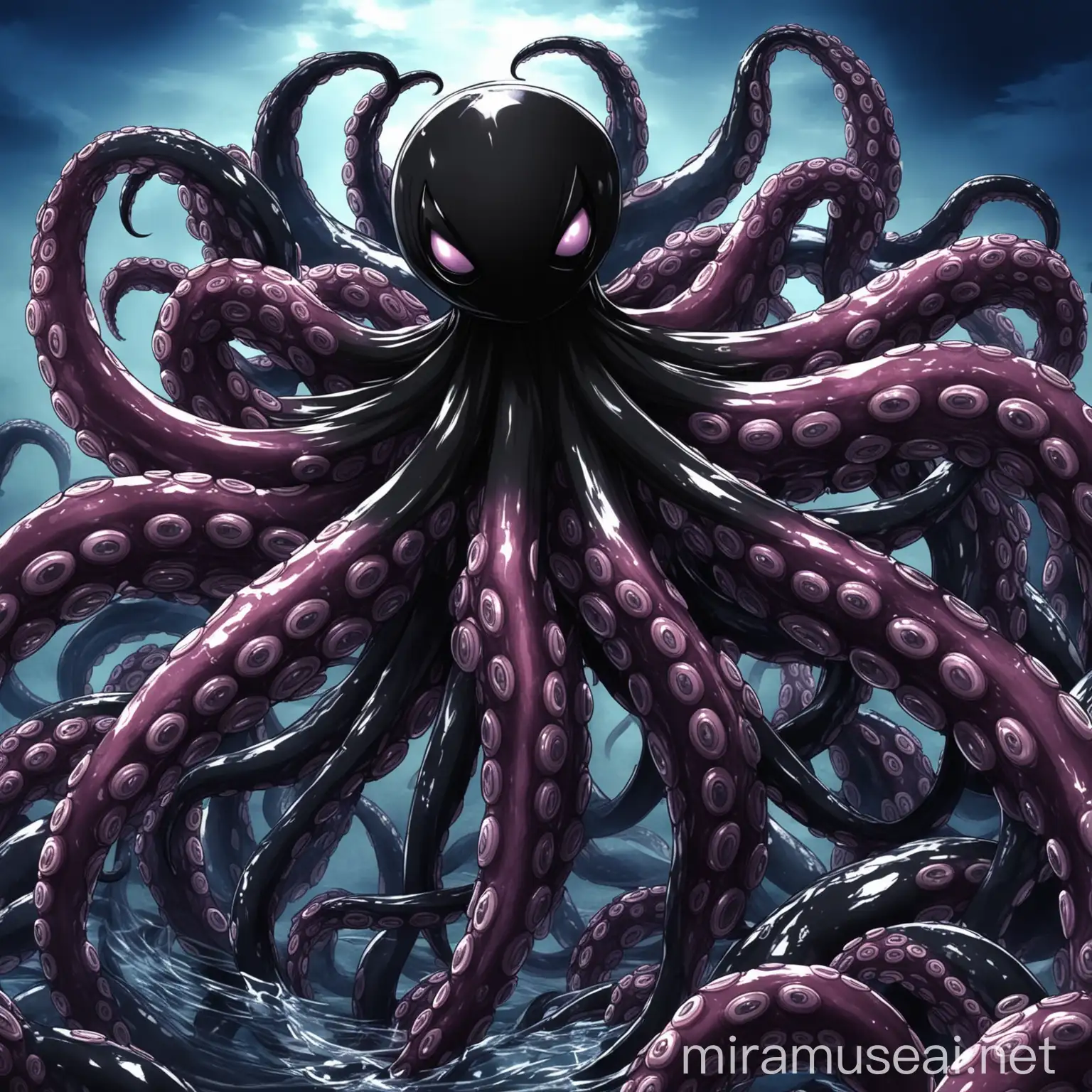 Fantasy Anime Black Spider with Tentacles