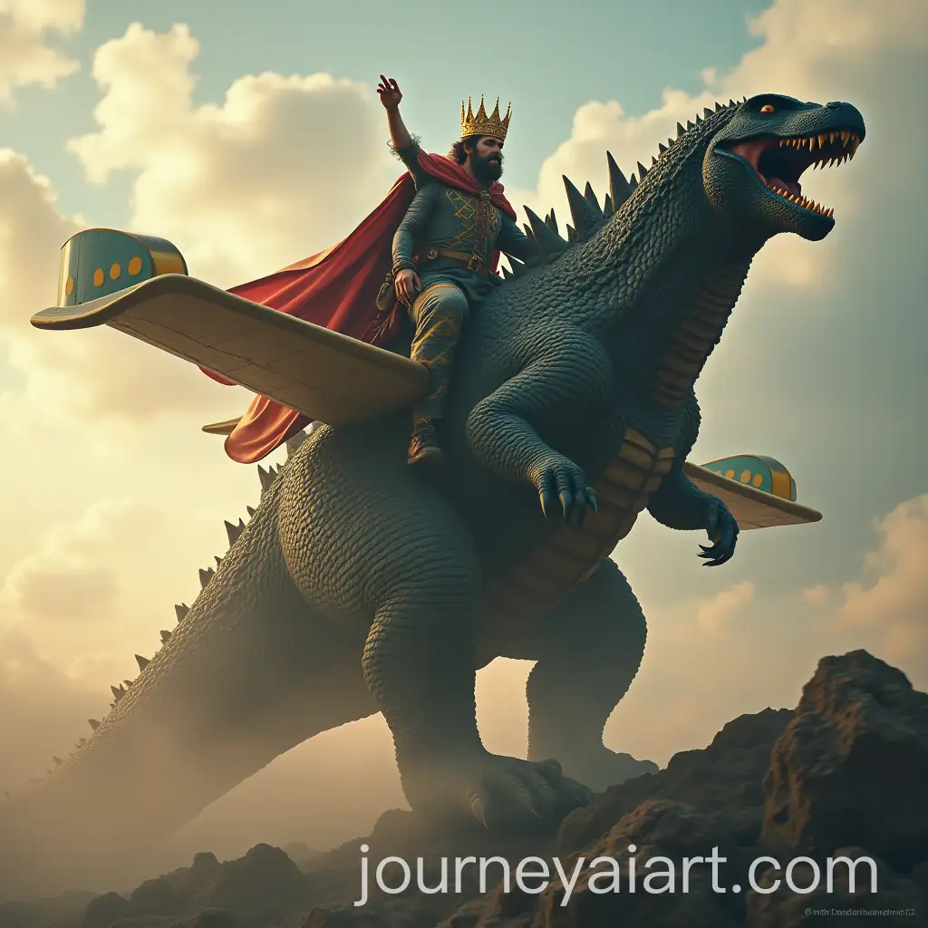 King-Riding-Godzilla-with-a-Plane-in-Dramatic-Battle-Scene