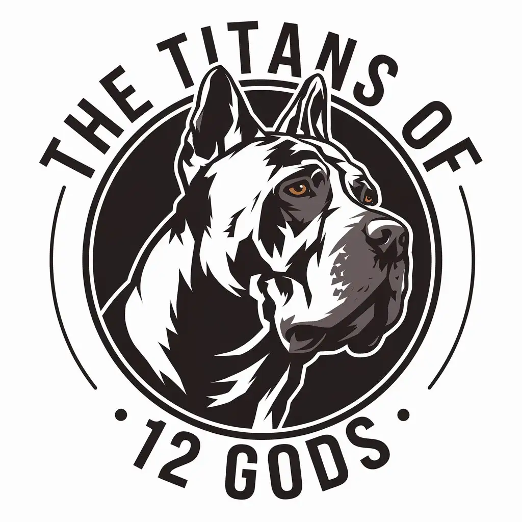 LOGO Design for The Titans of 12 Gods Cane Corso Head Symbol in Vector Style for Animal and Pet Industry