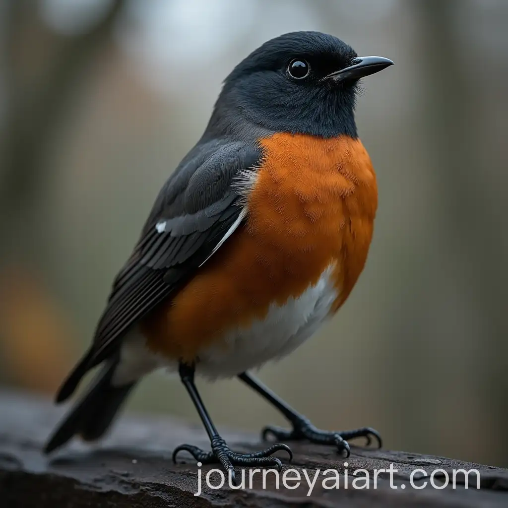 Realistic-Black-and-Grey-Robin-in-Natural-Setting