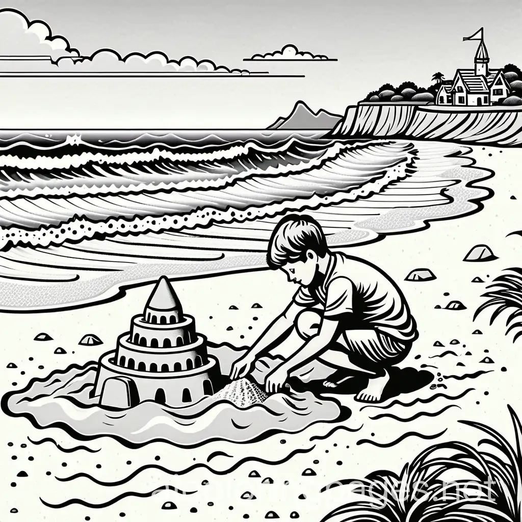 Young-Boy-Creating-a-Sandcastle-on-the-Beach