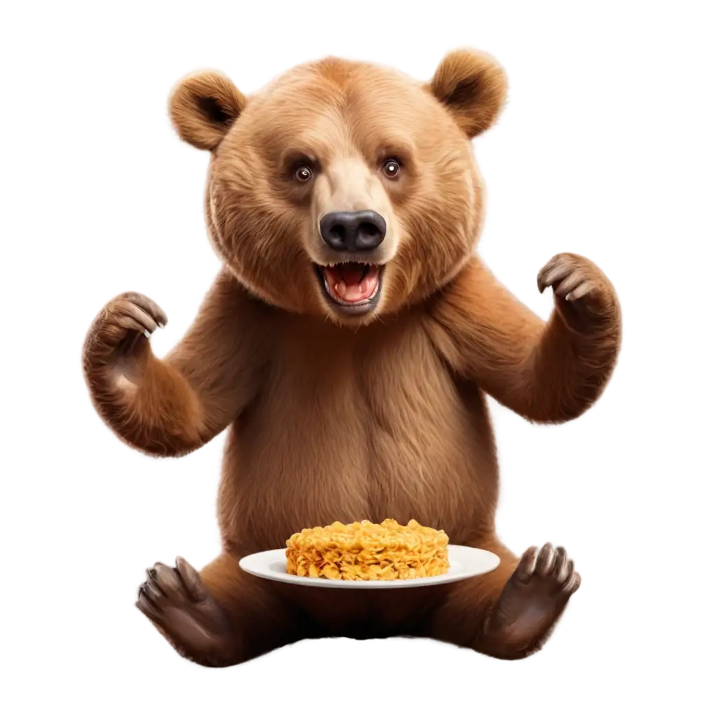 Cartoonish-Bear-Very-Hungry-PNG-Image-Illustration-of-a-Playful-Yet-Voracious-Bear