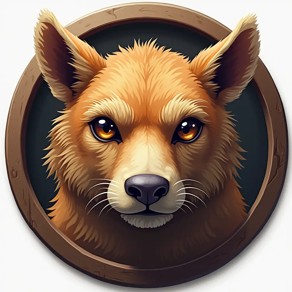 Serious Realistic Round Icon of a Mammal Animal