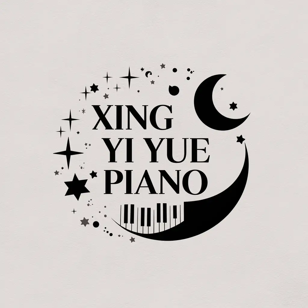 LOGO Design for Xing Yi Yue Piano Stars Piano Moon Symbolism for Education Industry