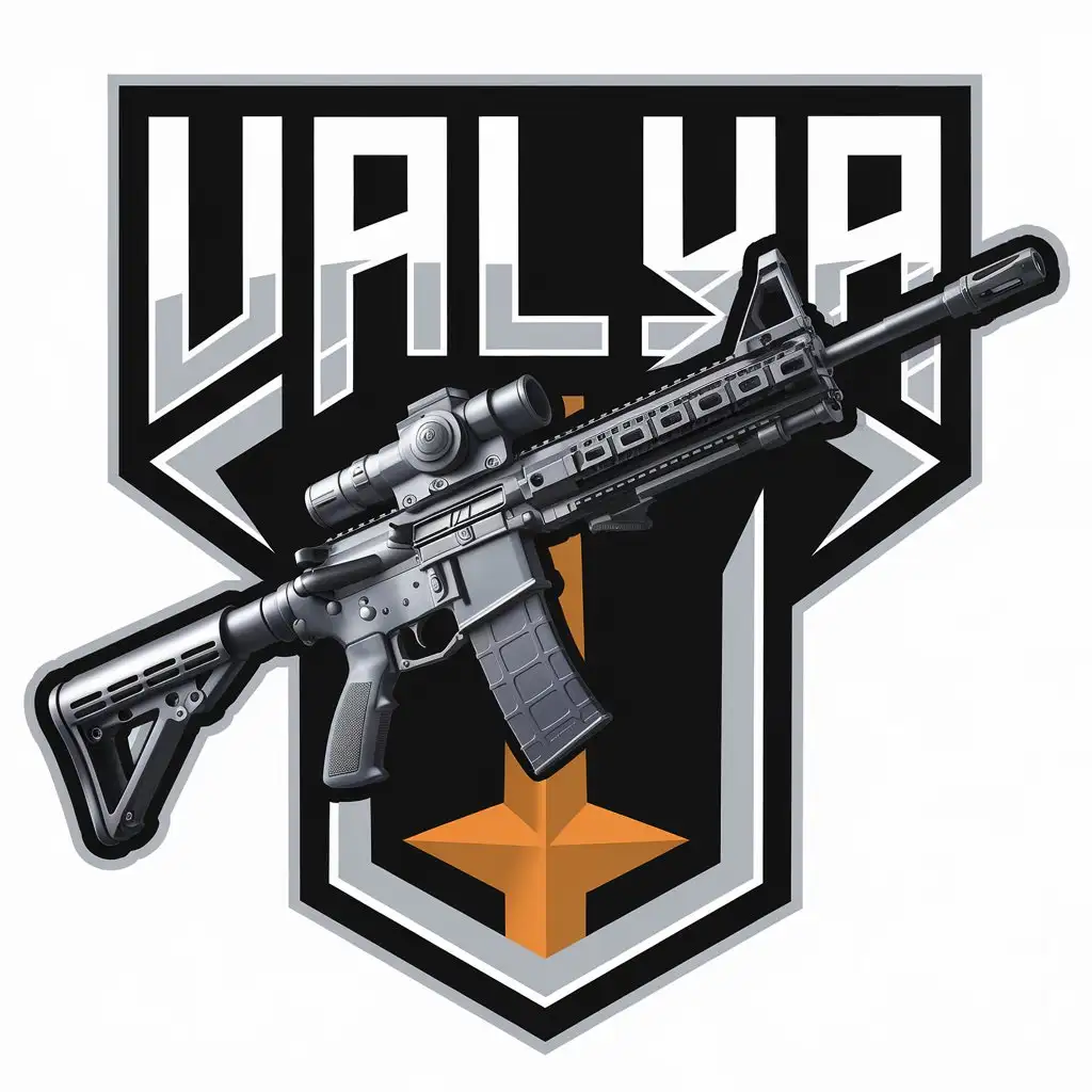 a vector logo design,with the text "Valya", main symbol:Counter-Strike,complex,be used in Entertainment industry,clear background