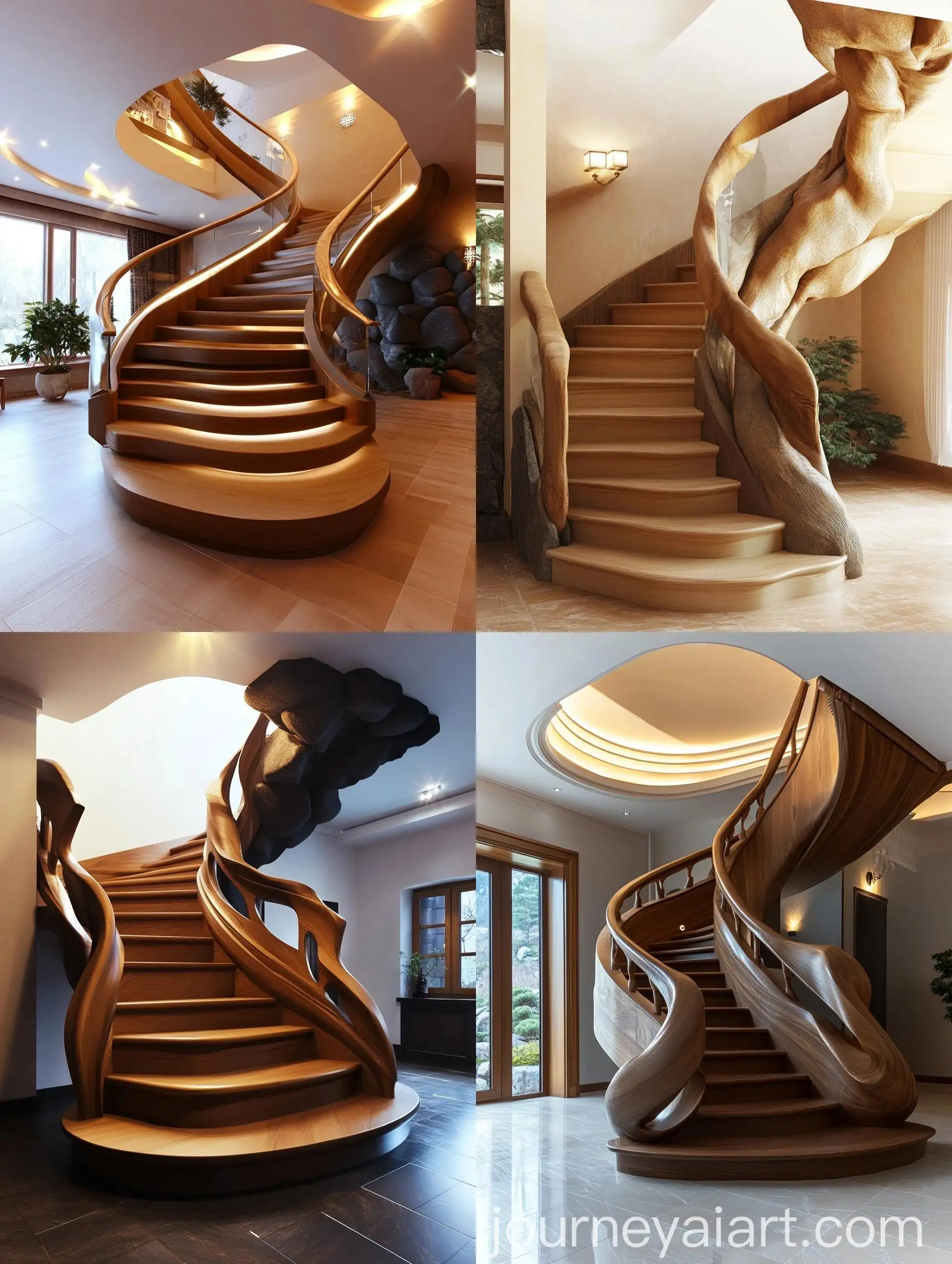Elegant-Wooden-Stairs-with-Understated-Lighting-in-Light-Art-Style
