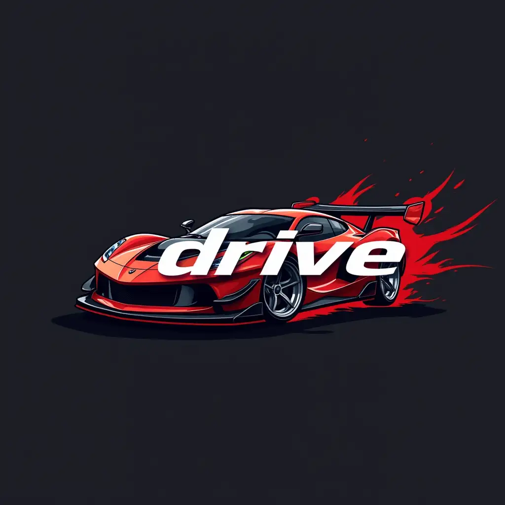 Create a logo for a YouTube channel about cars, and add the inscription 'drive' for radio-controlled cars also