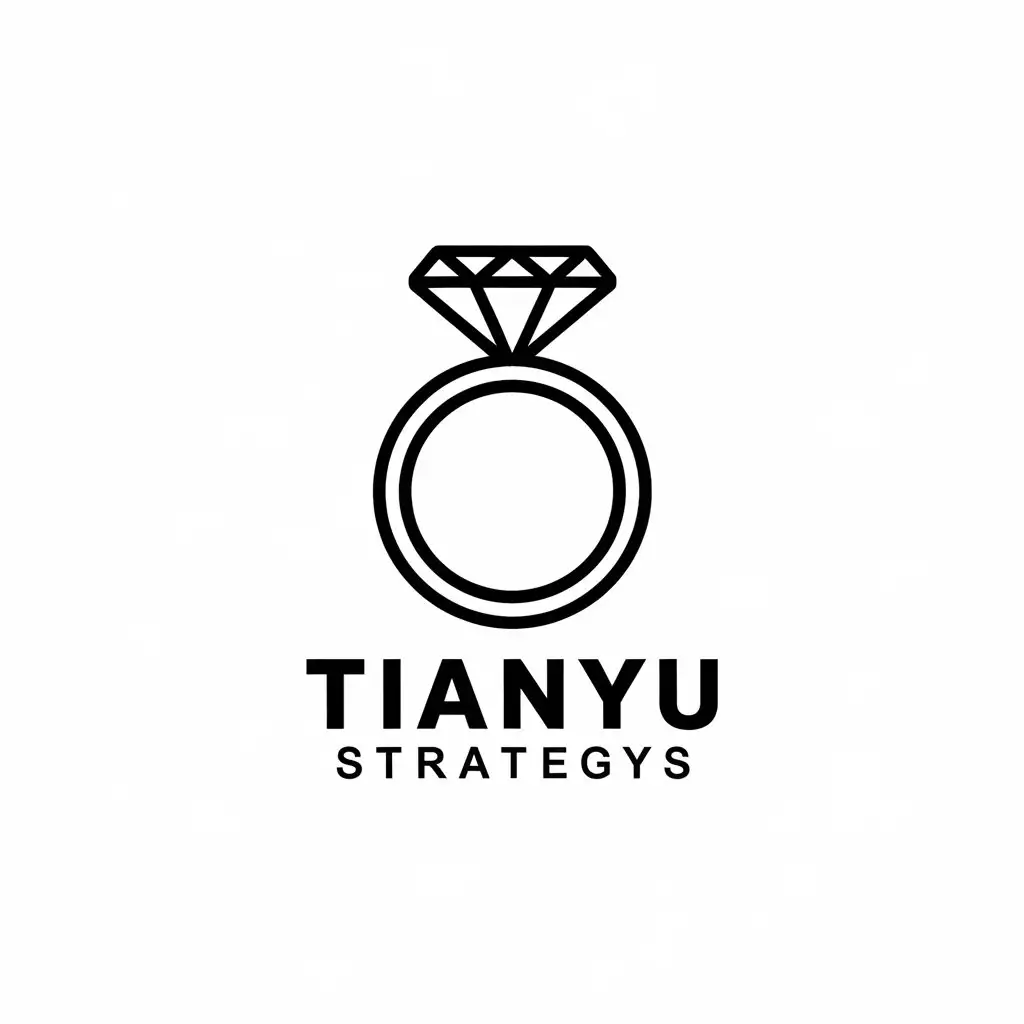 a vector logo design,with the text "Tianyu Strategys", main symbol:Minimalistic,Moderate,be used in weddings industry,clear background