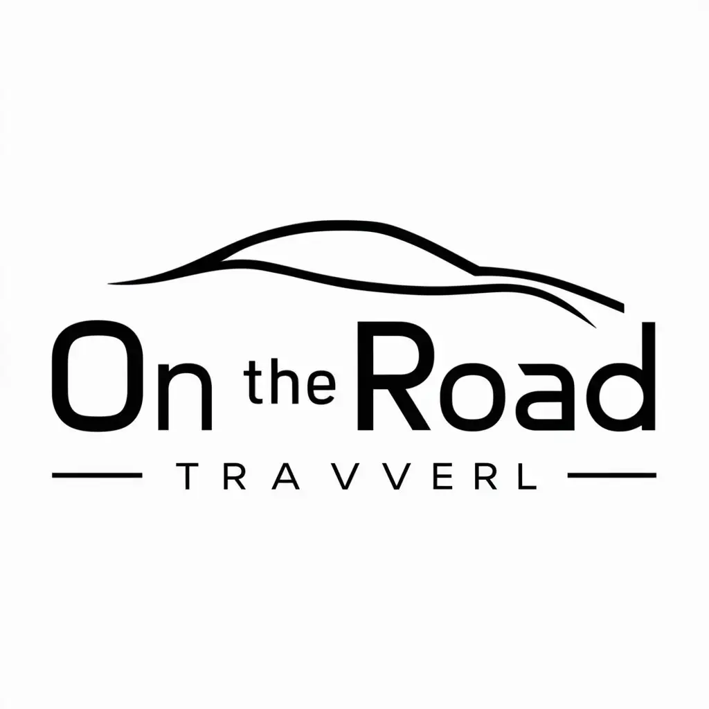 a logo design,with the text "On The Road", main symbol:car,Minimalistic,be used in Travel industry,clear background