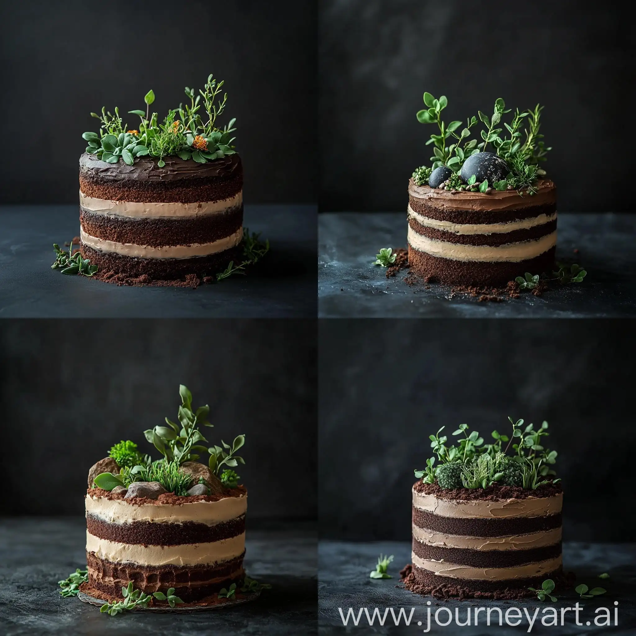 Earth-Layer-Cake-with-Vegetation-Decoration