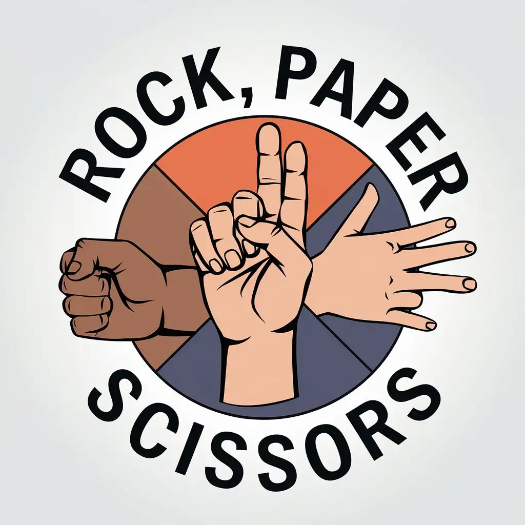 LOGO Design for Rock Paper Scissors Game Text with Clear Background