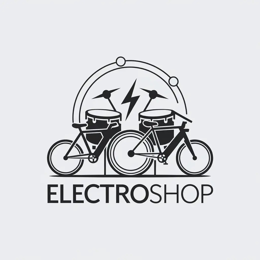 LOGO Design for Electroshop Electric Drums Bikes with Minimalistic Technology Theme