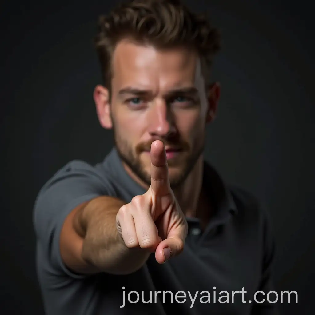 Man-with-Crooked-Index-Finger-in-CloseUp-Portrait