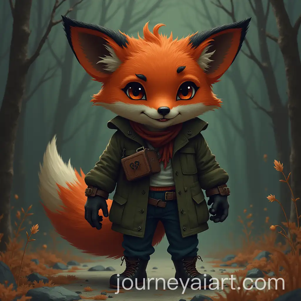 Fox-from-Dead-by-Daylight-Carrying-a-Boy-in-a-Dark-Forest