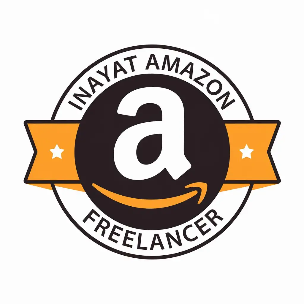 LOGO Design for Inayat Amazon Freelancer Vector Art with Amazon Logo Symbol and Clear Background