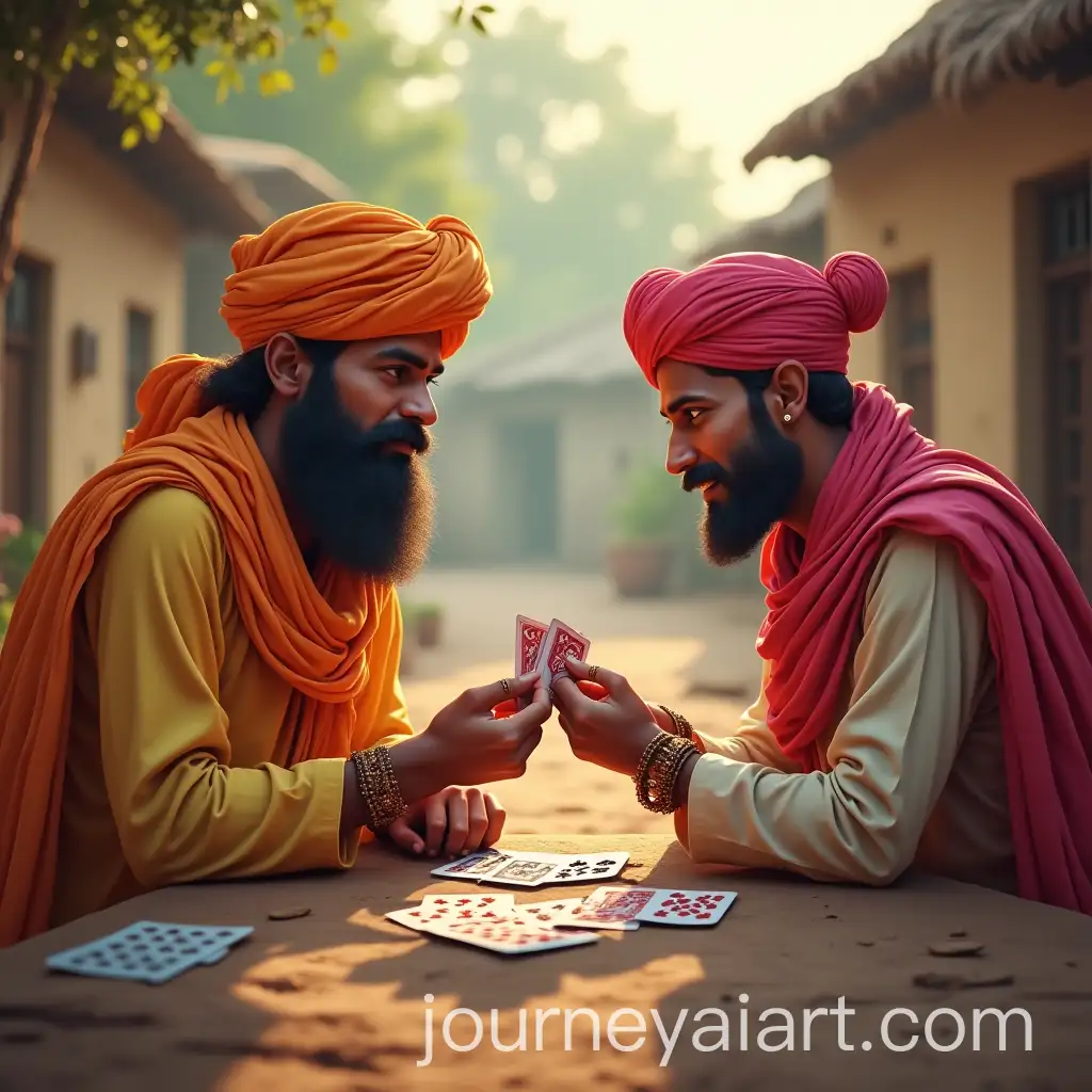 Traditional-Indian-Village-Scene-with-Men-Playing-Cards-and-Taylor-Swift