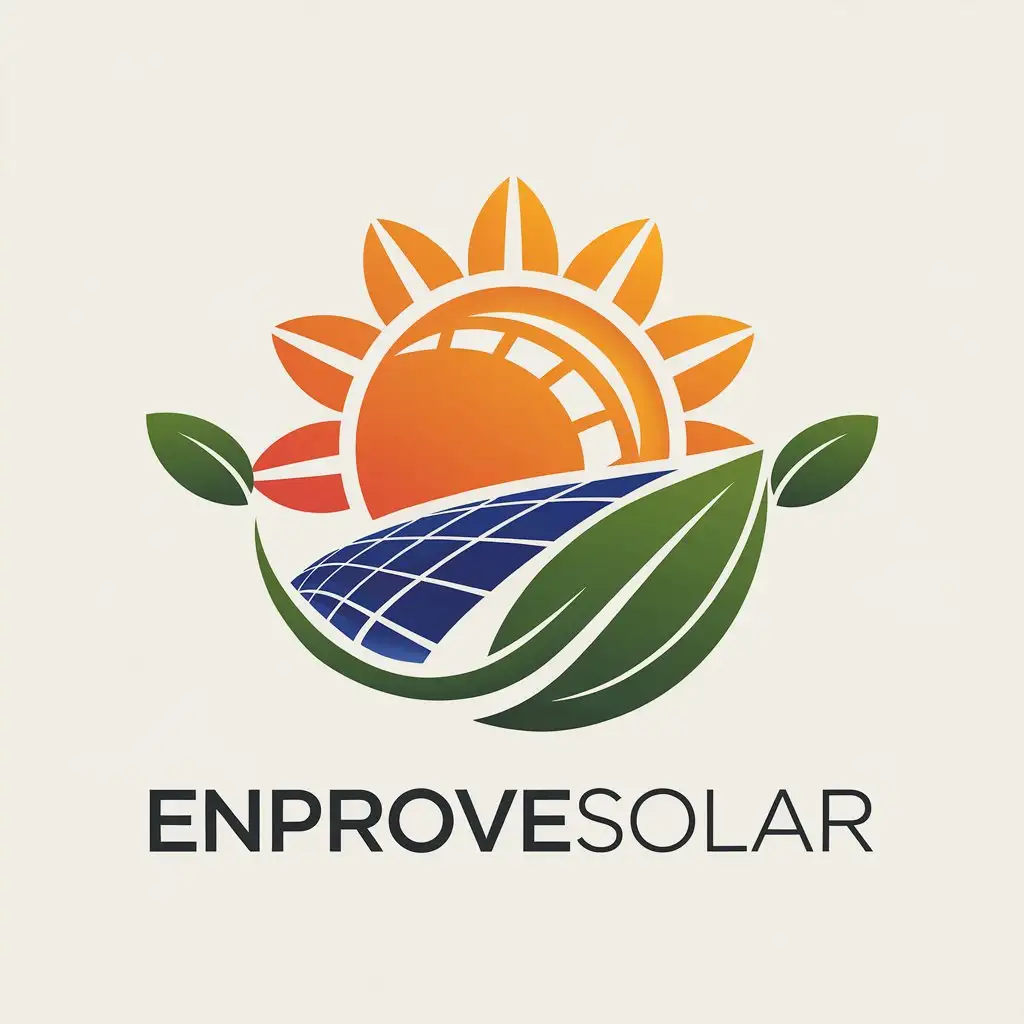 LOGO Design for ENPROVESOLAR Minimalist Sun Solar Panels and Nature Theme