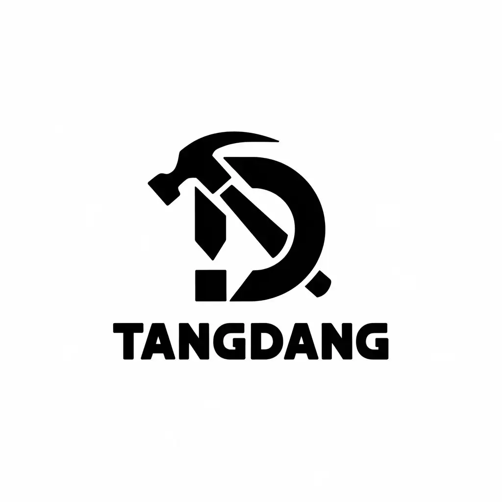 a vector logo design,with the text "TANGDANG", main symbol:D,Moderate,be used in Construction industry,clear background