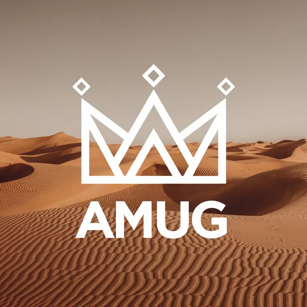 LOGO-Design-for-Amug-Elegant-Crown-and-Diamond-Motif-with-Desert-Theme