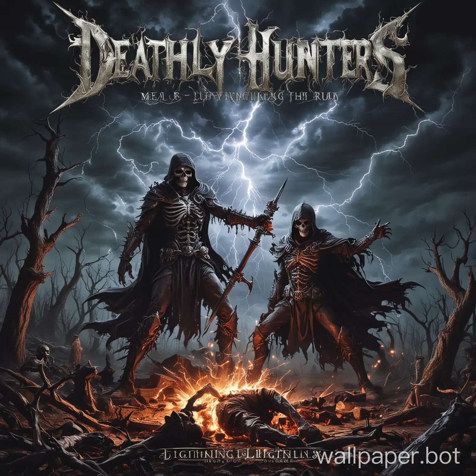 deathly hunters metal album cover dead by lightning