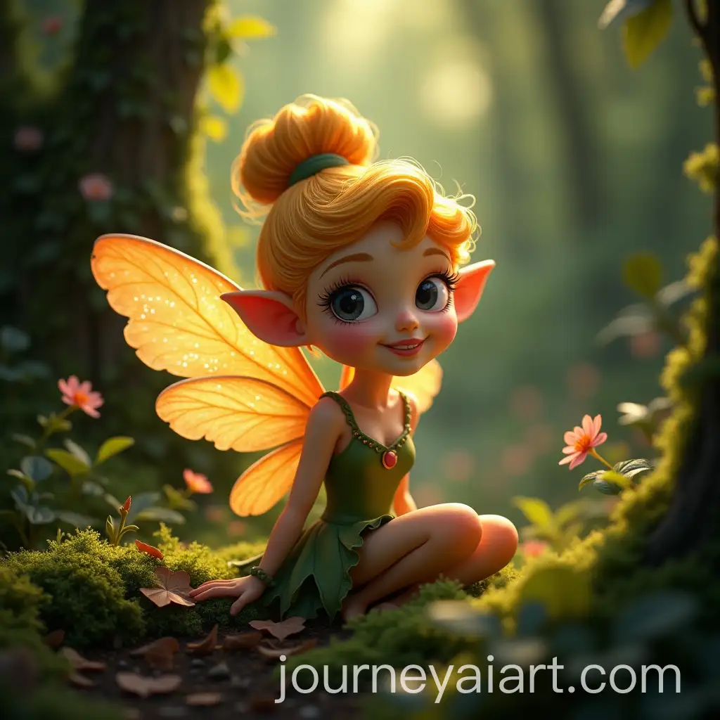 Enchanting-Fairy-Smiling-in-a-Woodland-Setting