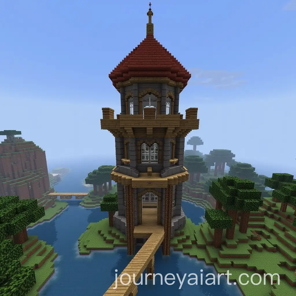 Minecraft-Creative-Mode-Building-Watchtower-in-Cherry-Biome-AR-11