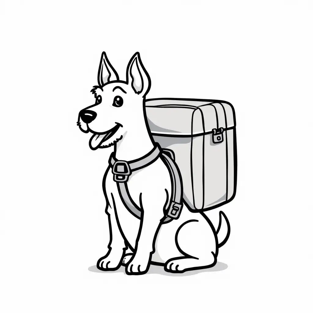 Schnauzer-Dog-with-Delivery-Backpack-in-Simple-Vector-Style