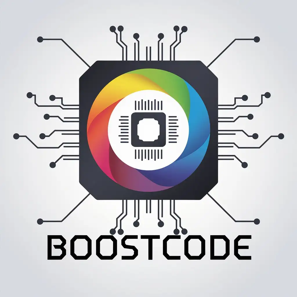 LOGO Design for BoostCode Vector GPU Chips with Gradient Spiral Theme