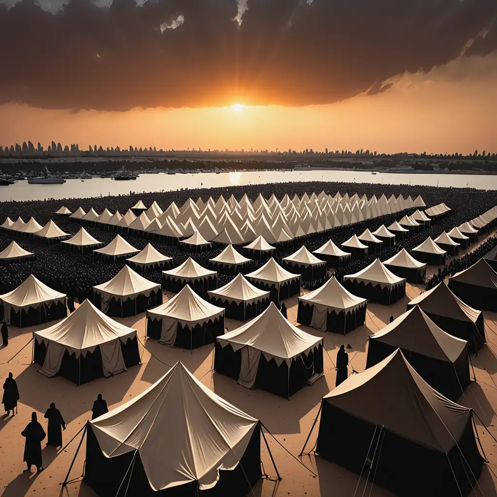 Silhouette of Hebrew Israelites around Tents