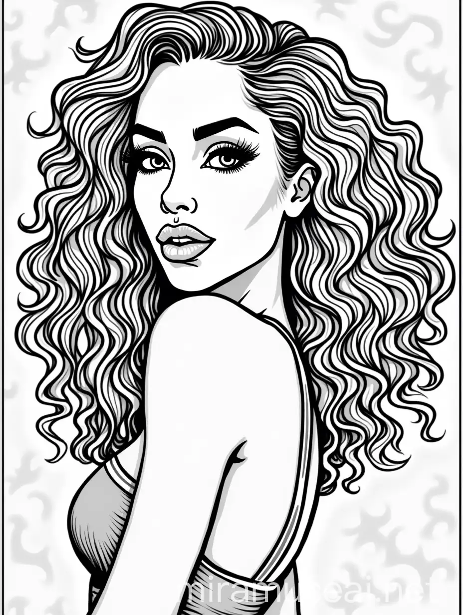 GraffitiStyle Black and White Illustrations of Natalie Nunn for Coloring Book