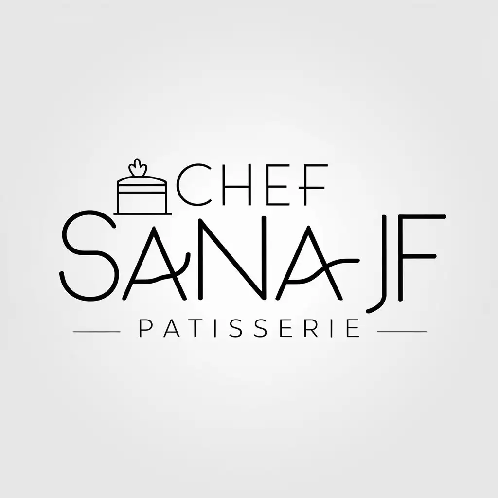 LOGO Design for Chef Sanae JF Minimalistic Cake Patisserie Theme for Events Industry