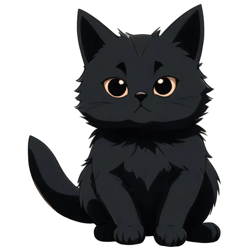 a cute black anime cat