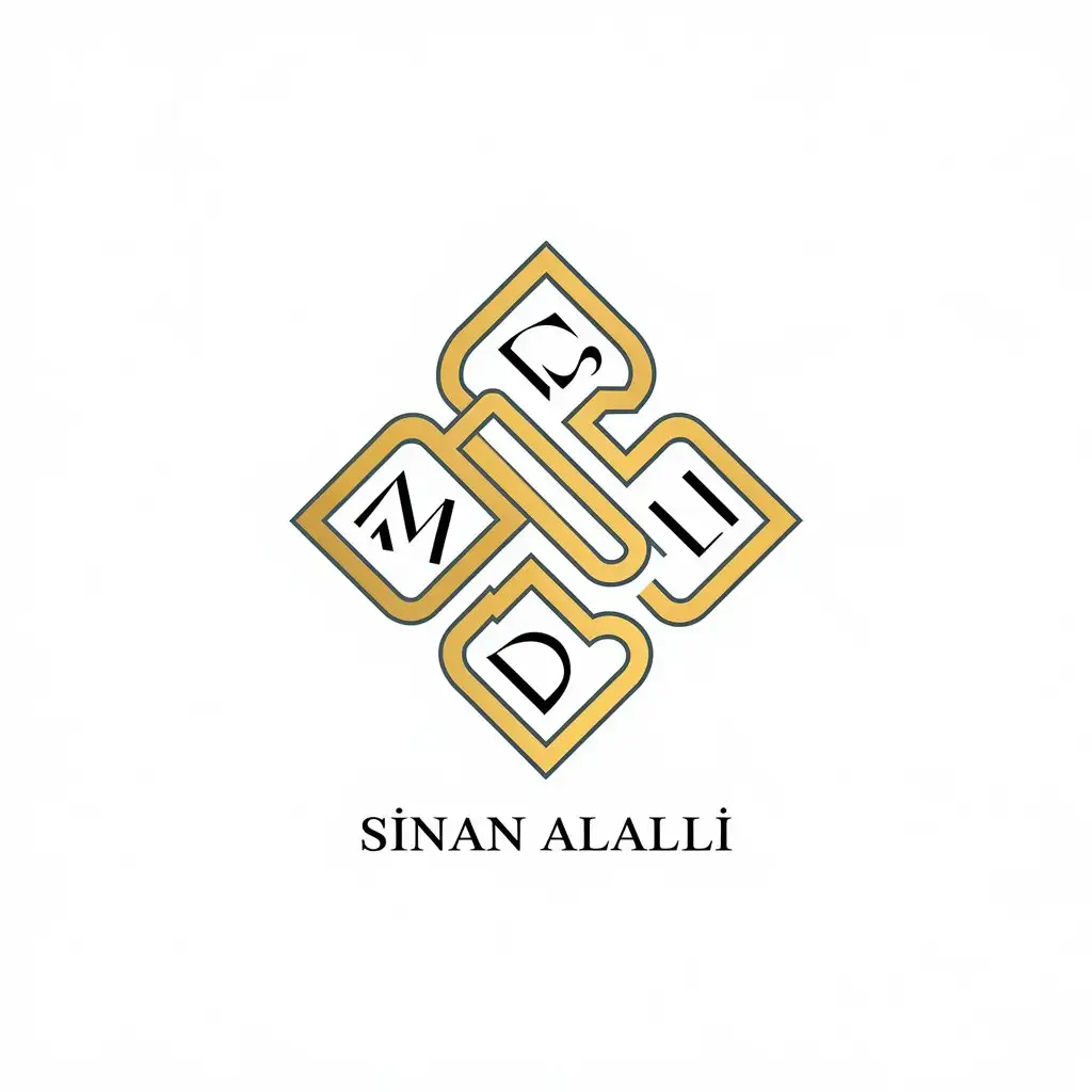 a vector logo design,with the text "Sinan alalili", main symbol:S m h d alalili,Moderate,be used in golden industry,clear background