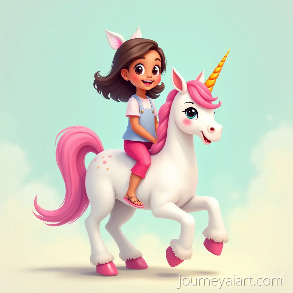 Little-Girl-Riding-aLittle-girl-riding-unicorn-Colorful-Unicorn-with-a-Straight-Body-and-Gaze