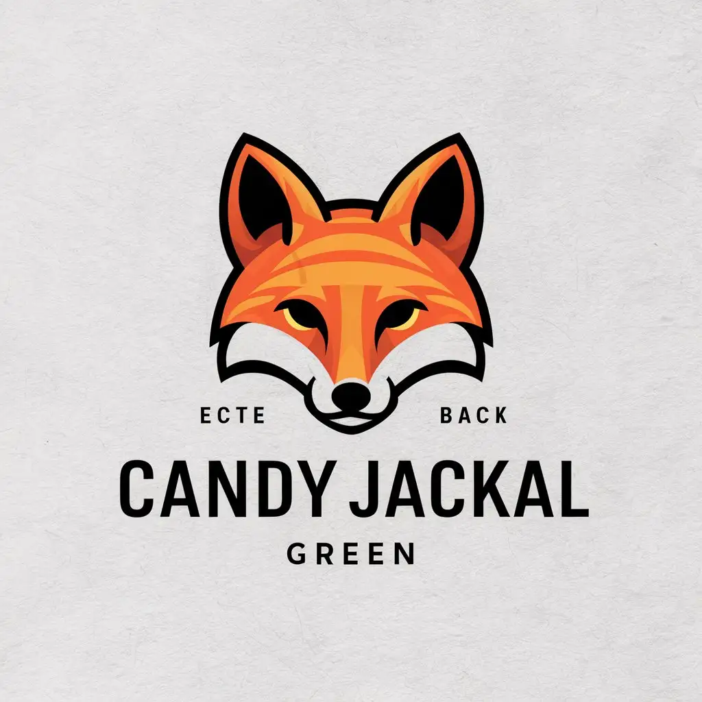 LOGO Design For Candy Jackal Green Fox Symbol with Clear Background