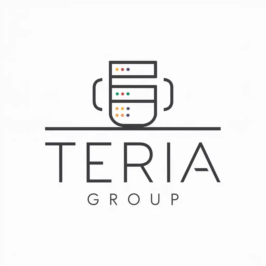 LOGO-Design-for-Teria-Group-Server-Symbol-in-Minimalistic-Style-for-Internet-Industry