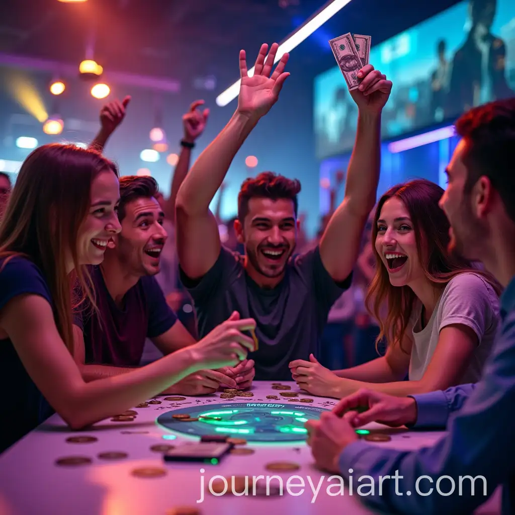 Group-of-Friends-Celebrating-While-Playing-Video-Games-and-Winning-Money