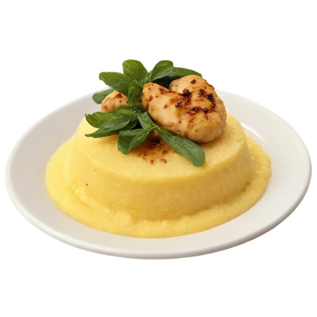 Delicious-Polenta-with-Chicken-PNG-Image-Savory-Dish-Illustration