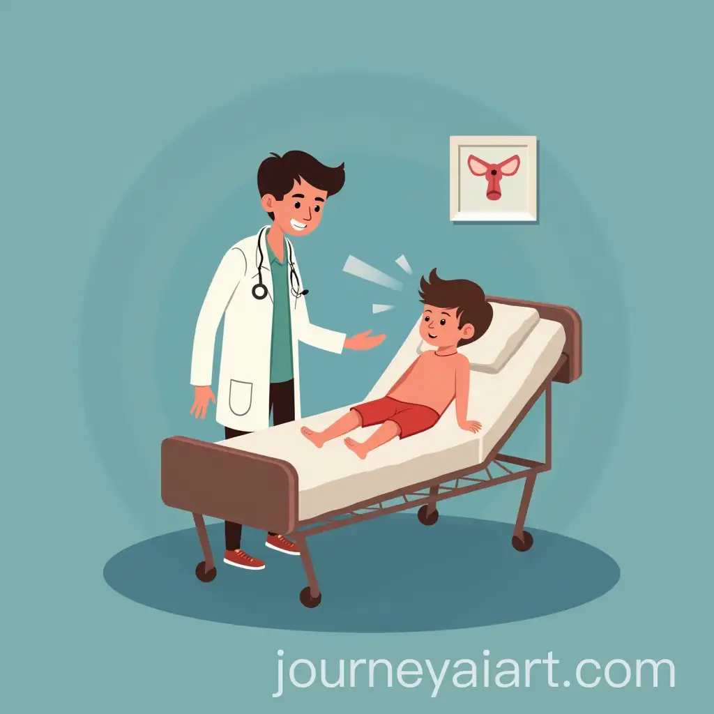 Child-in-Hospital-Bed-with-Doctor-Acute-Scrotal-Pain-Diagnosis