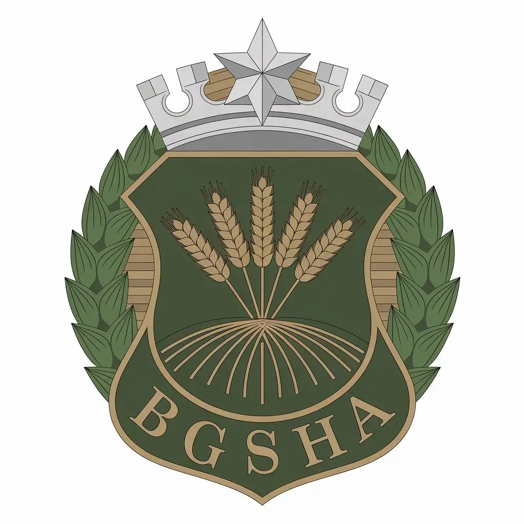 LOGO-Design-for-BGSHA-Green-Shield-with-Silver-Star-and-Sheaves-of-Grain