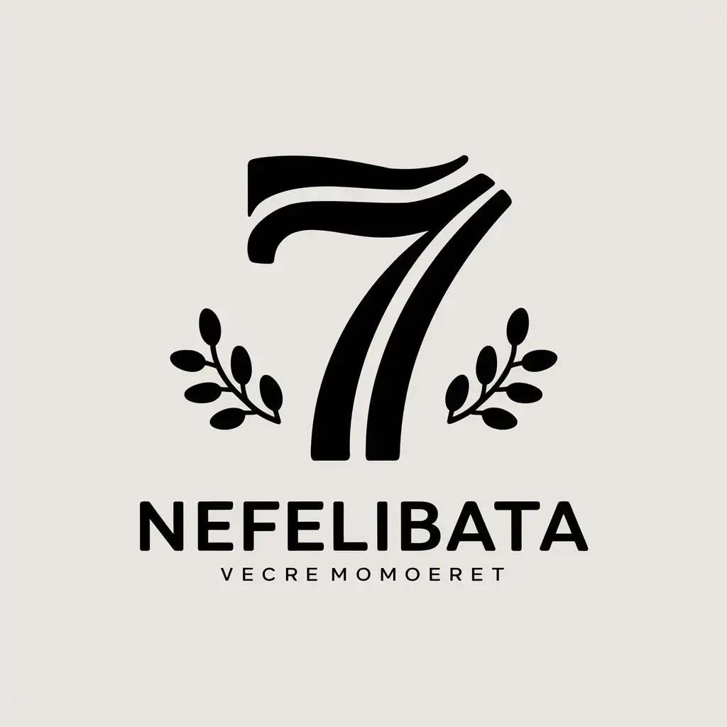 a vector logo design,with the text "Nefelibata", main symbol:number 7,Moderate,clear background