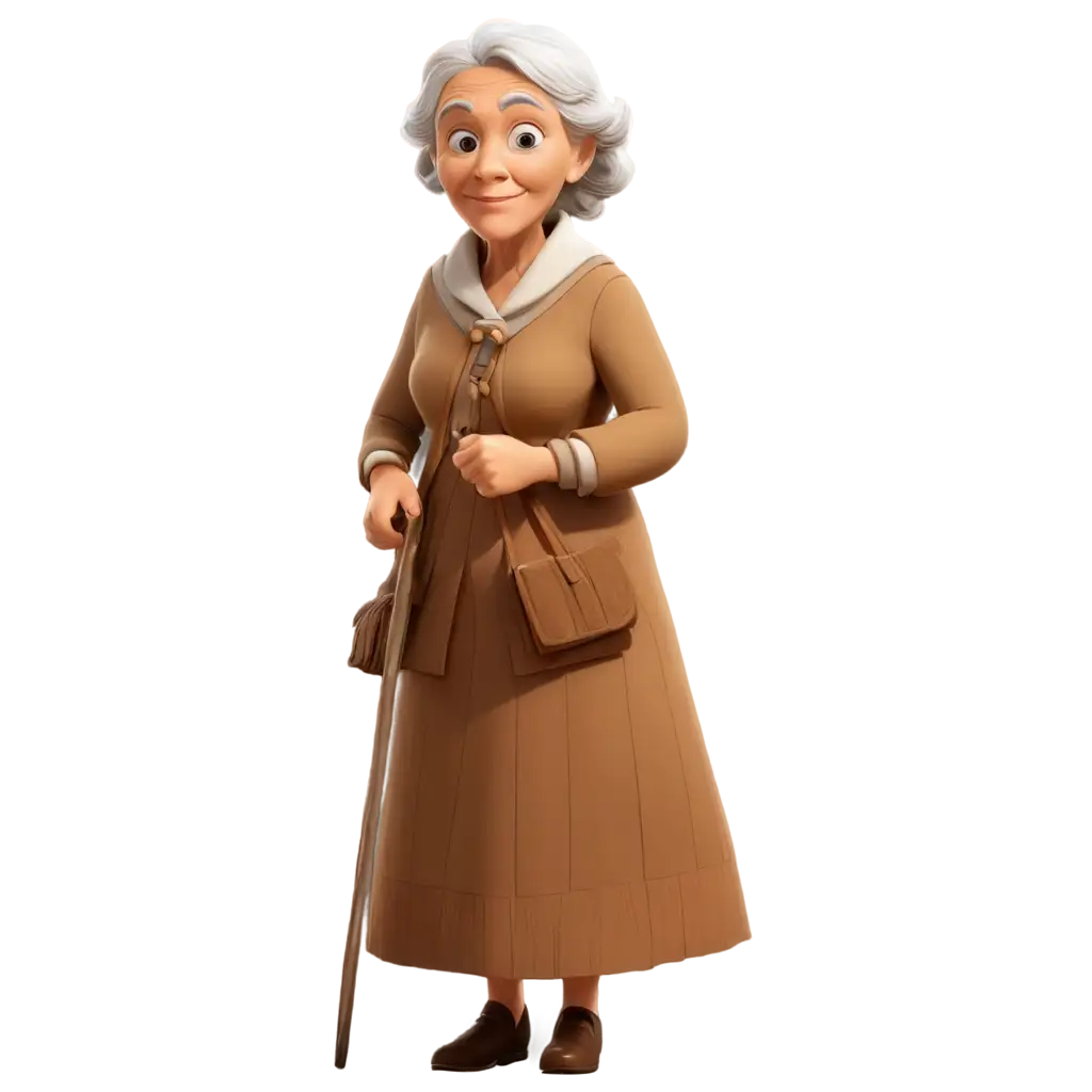 2D-Animation-Character-of-Village-Old-Lady-PNG-ImagePNG-Image-Usage-Scenarios-for-Creative-Projects