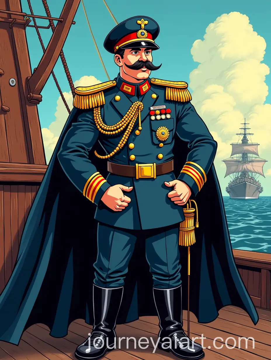 1940s-General-on-Flagship-Bridge-in-Comic-Book-Style