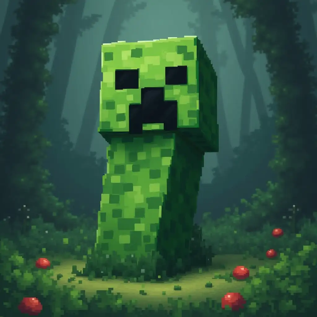 A creeper, or the enemy of minecraft