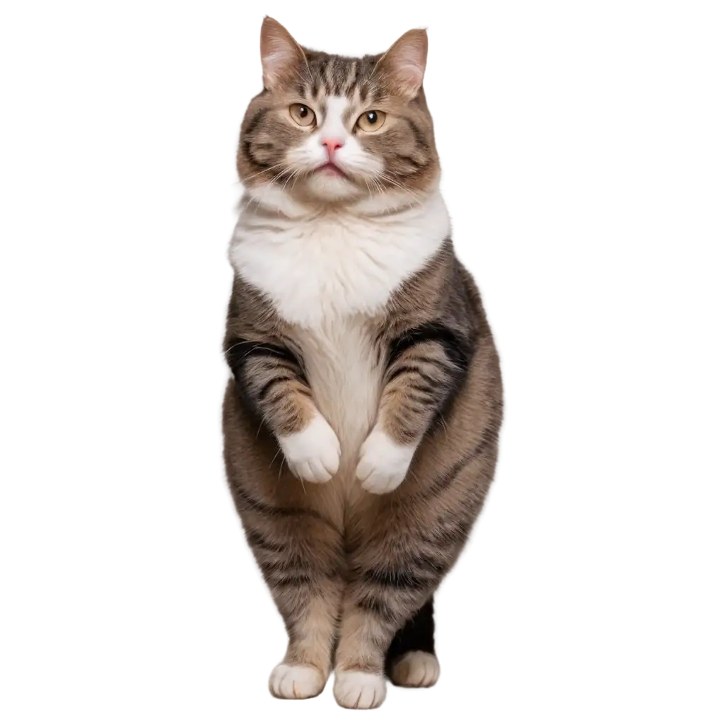 PNG-Image-of-a-Chubby-Standing-Cat-HighQuality-and-Clear-Visual-for-Creative-Use