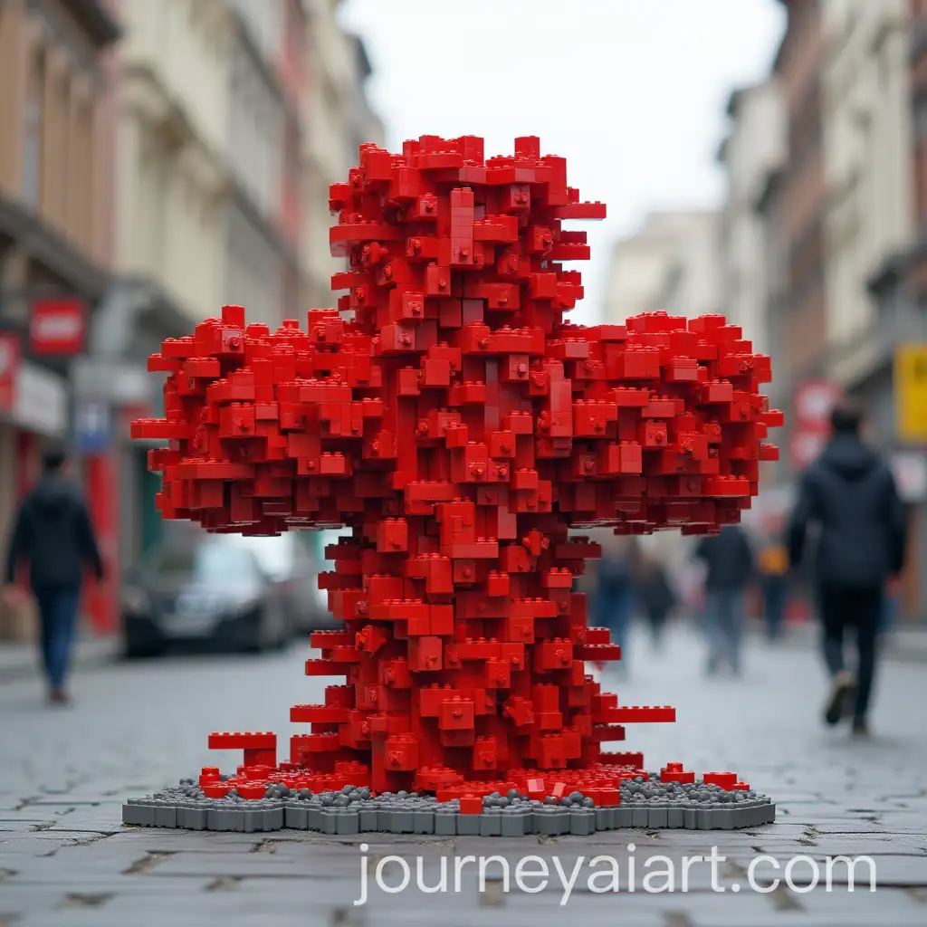 3D-Red-Cross-Formation-Made-of-LEGO-on-Tehran-Street